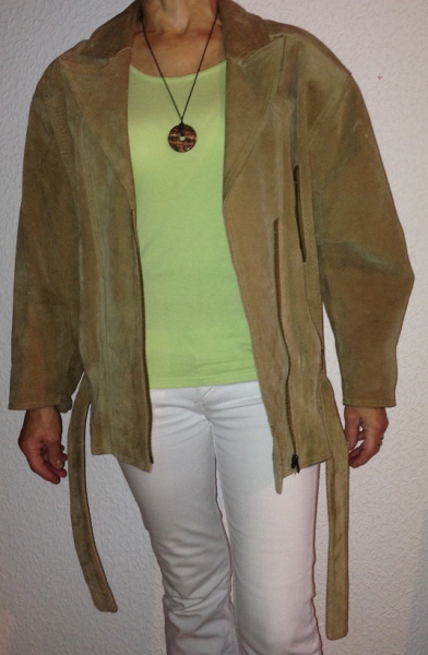 Vintage-Lederjacke im aufregenden Pumplook! Retrocharme in Wildlederstyle