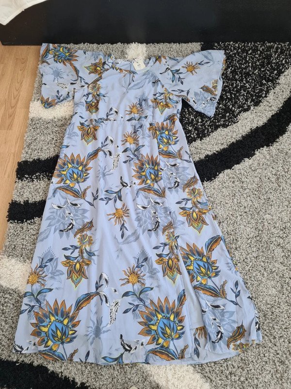 Sommerkleid Maxikleid Gr. 46 €60 Junarose Neu Kleid Hellblau Blumenprint