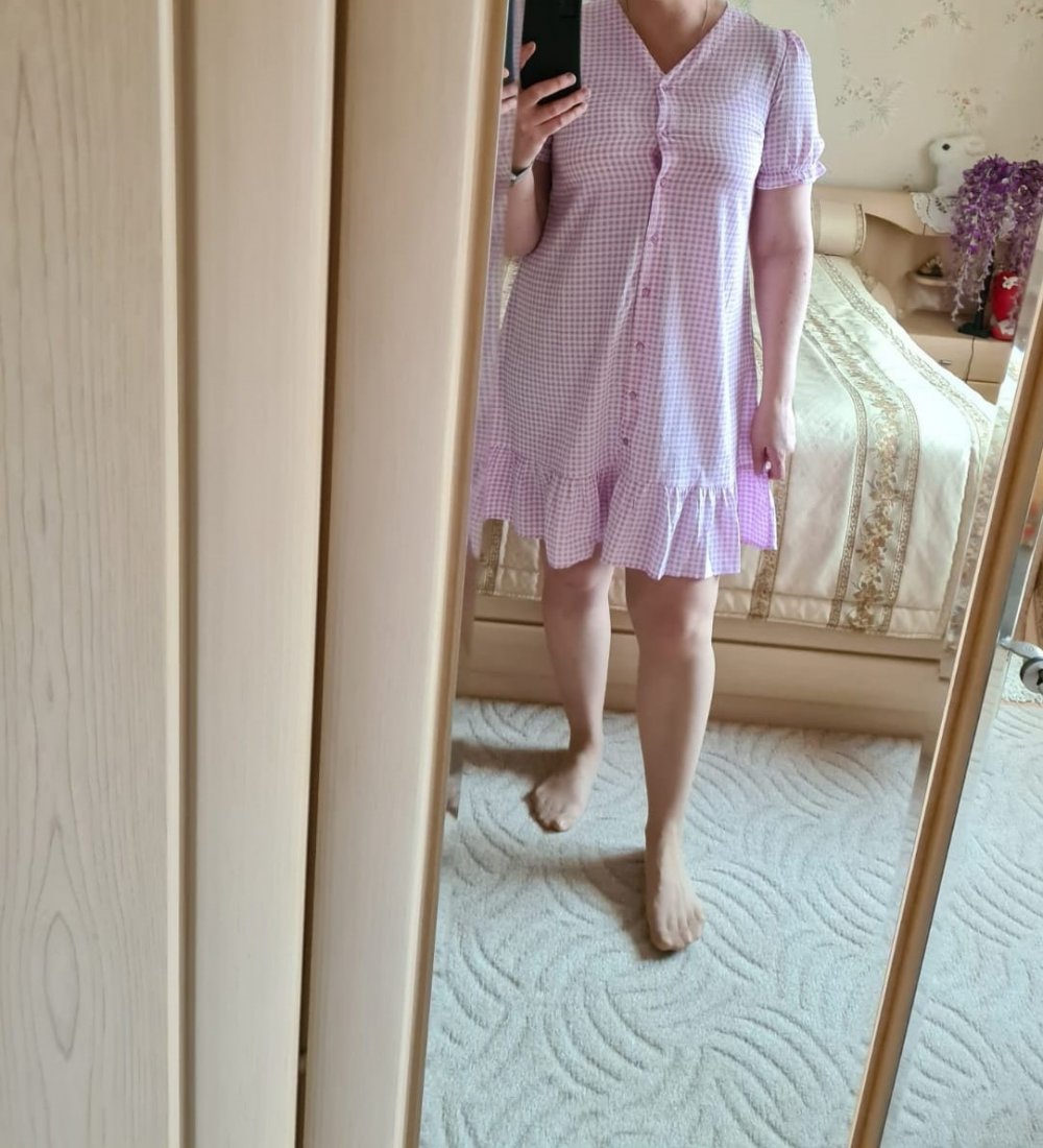 Sommerkleid Pieces Gr. L weiß/flieder