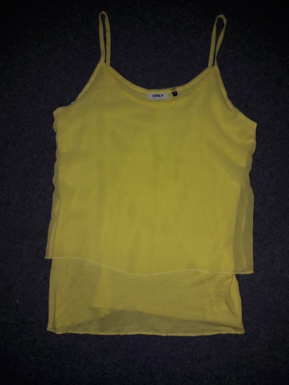 Bluse Top Shirt T-Shirt Hemd Only Gr. M 38 Tunika Long locker gelb Neu Spagetti