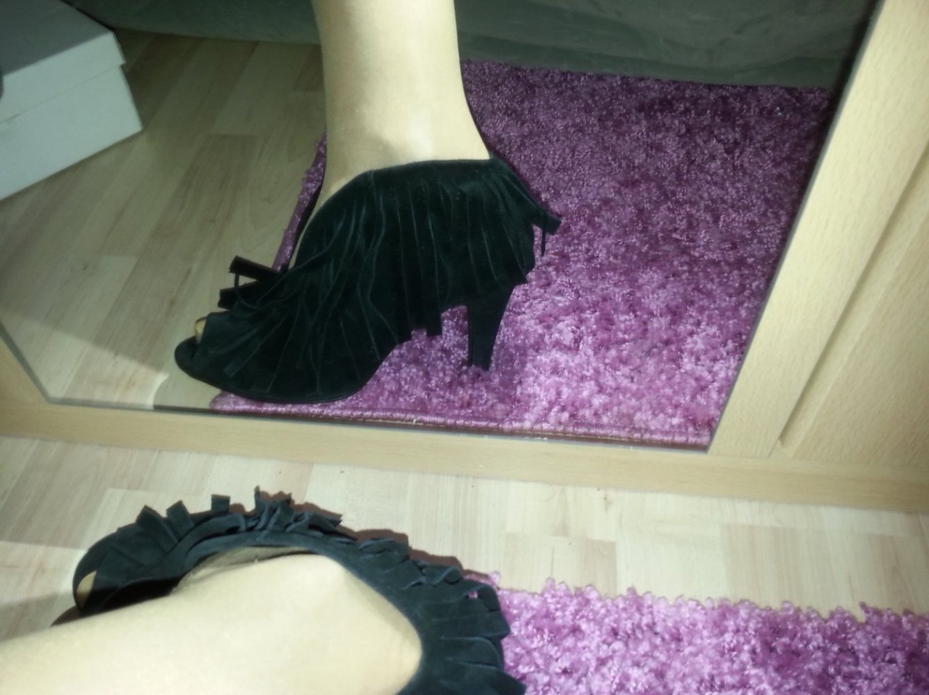 Leder Schuhe mit Franzen von Pieces, Gr. 38 neu