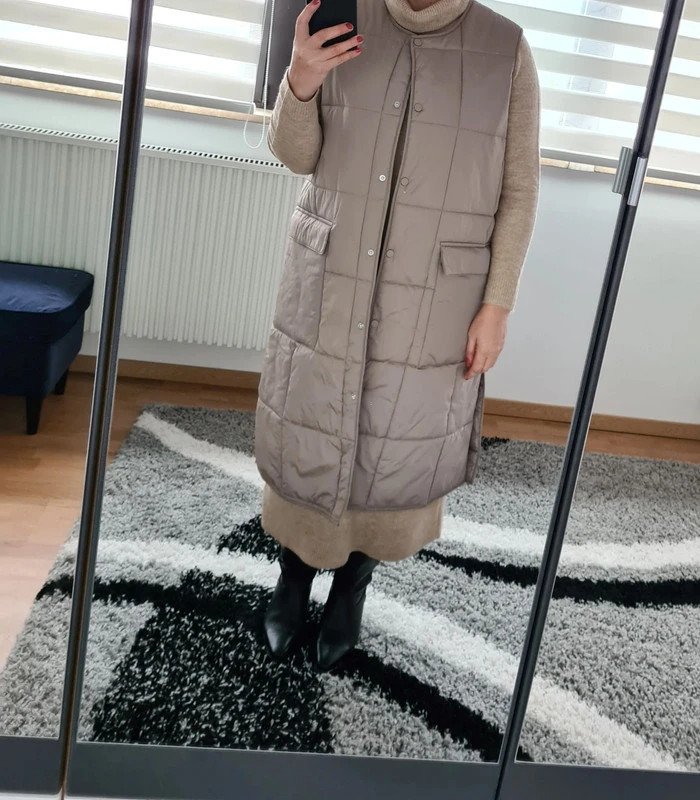 Pieces Maternity Gr.XL Weste Steppweste beige umstandsmode