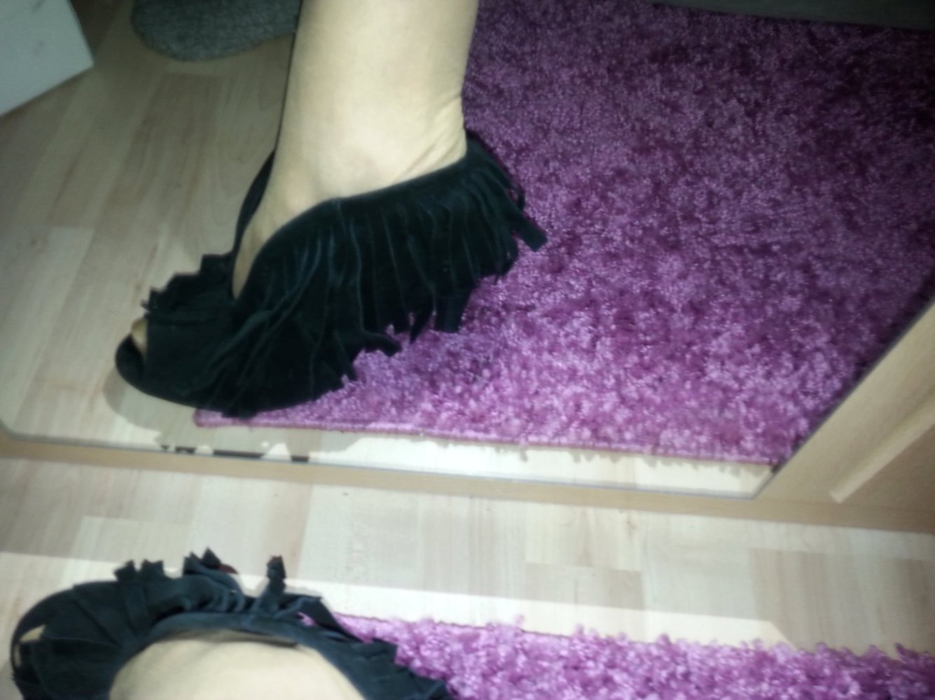 Leder Schuhe mit Franzen von Pieces, Gr. 38 neu