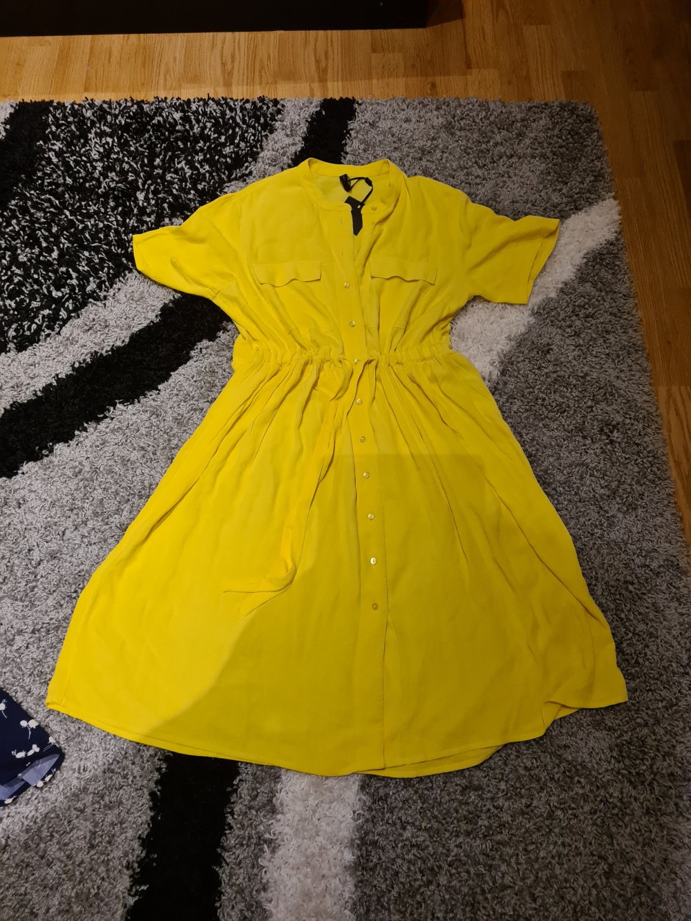 Sommerkleid Midikleid YAS Gr. L (40/42) Oversize gelb Viscose Kleid Blusenkleid