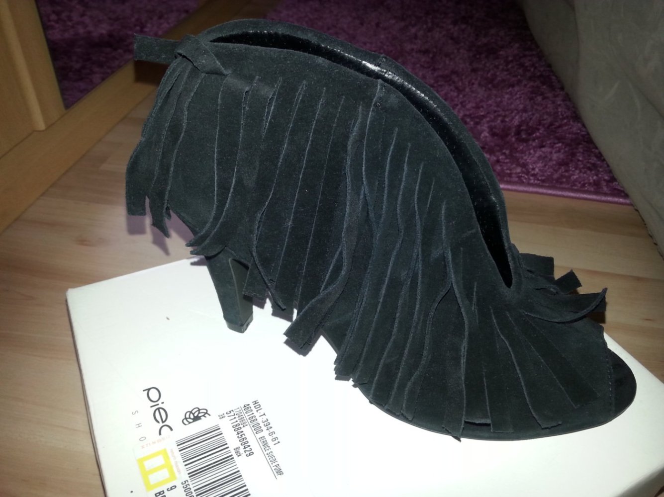 Leder Schuhe mit Franzen von Pieces, Gr. 38 neu