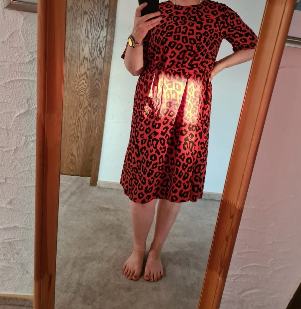 Midikleid Sommerkleid Jacqueline de Yong Gr. 42 rostbraun/schwarz