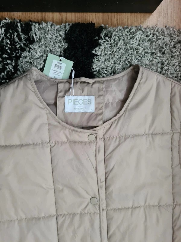Pieces Maternity Gr.XL Weste Steppweste beige umstandsmode