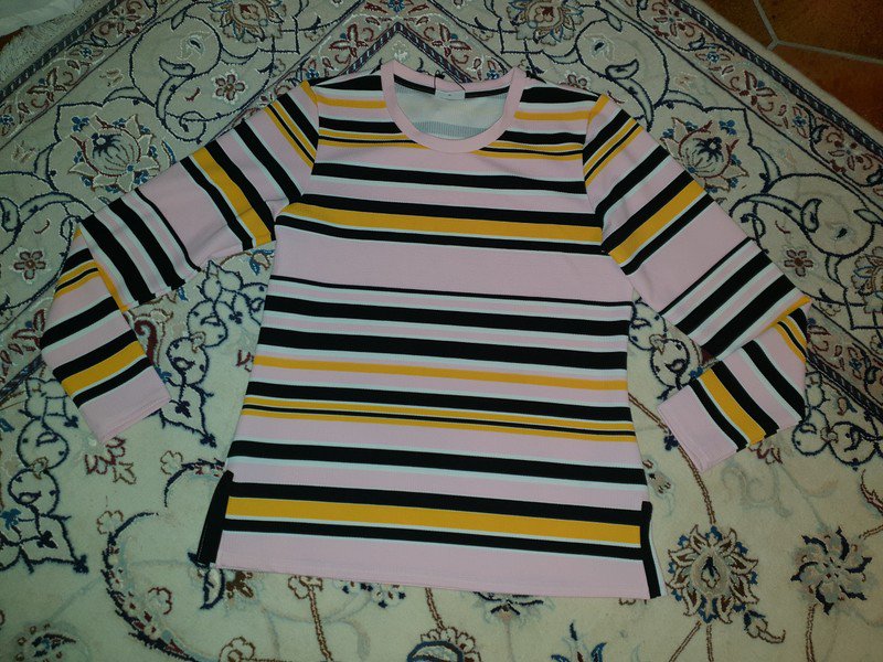 Top Langarm Jersey Bügelfrei Streifen Gr. XL (40/42) Noisy May