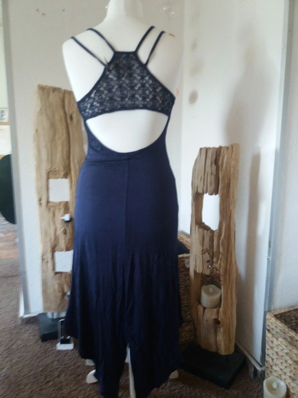   Neu HOLLISTER Gr.L tolles Vokuhila Häkel Kleid Gr.L navy NP 64€ 
