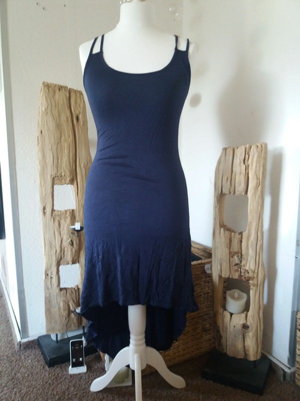   Neu HOLLISTER Gr.L tolles Vokuhila Häkel Kleid Gr.L navy NP 64€ 