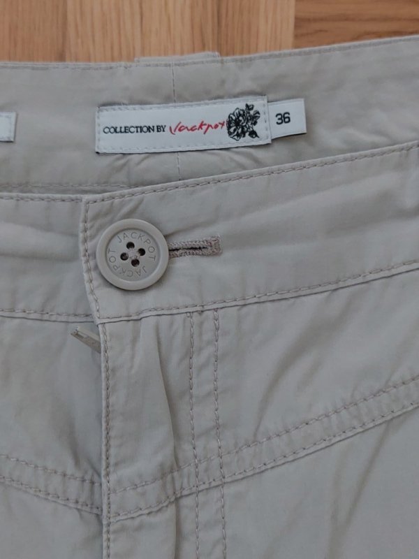 3/4-Hose beige Schnürung an den Beinen 36 38