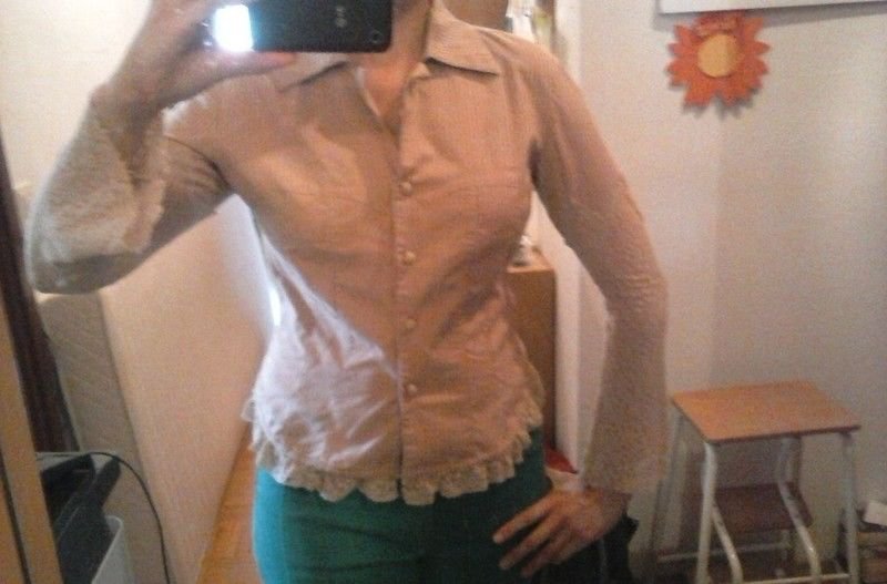 Vintage Bluse mit Spitze G. 38