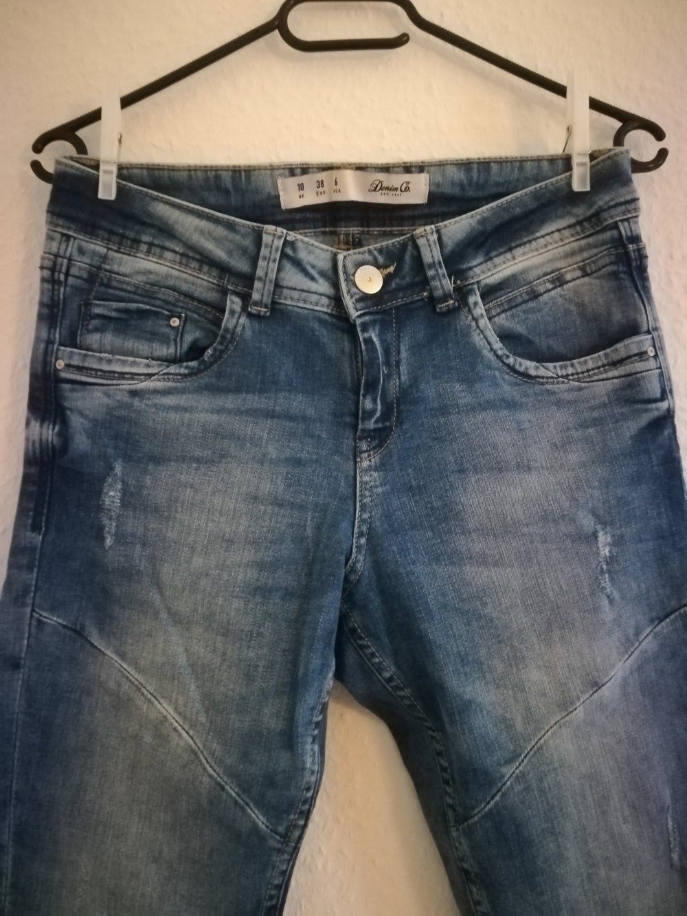 High Waist Jeans mit Reisverschluss am Bein