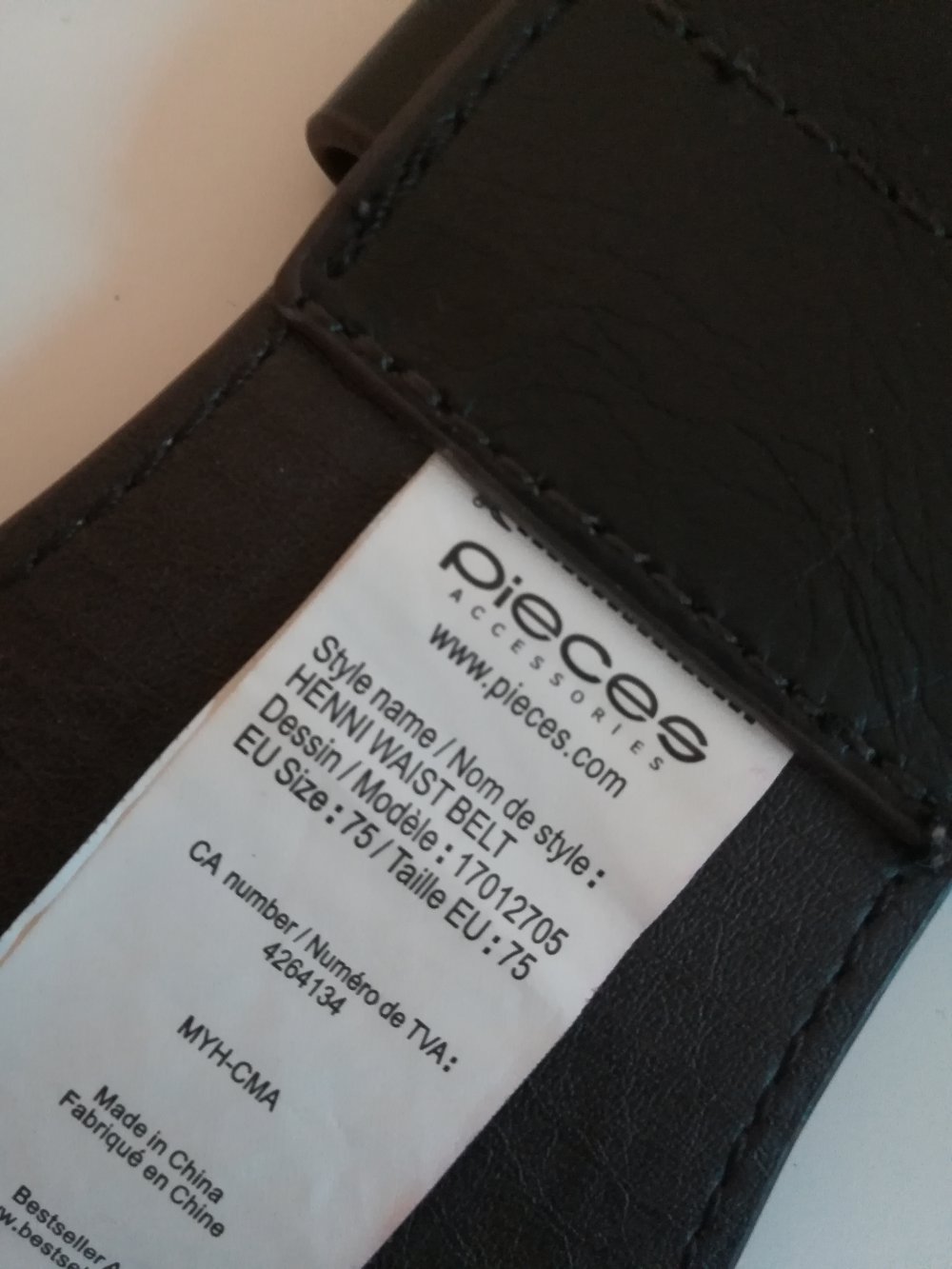brauner Taillengürtel pieces, Größe 75