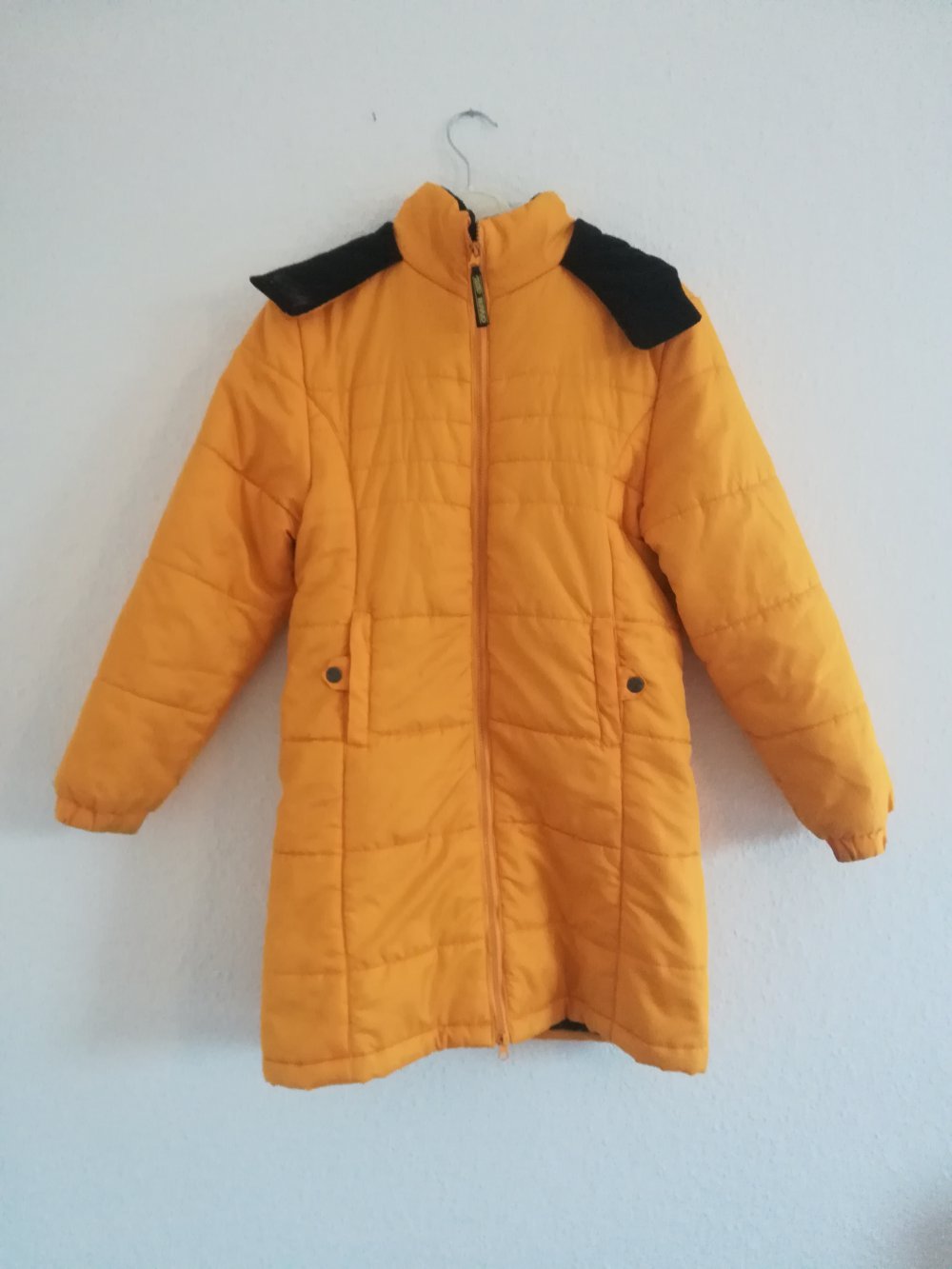 Gelber Mantel für Kinder, Wintermantel, Größe 152 / 158