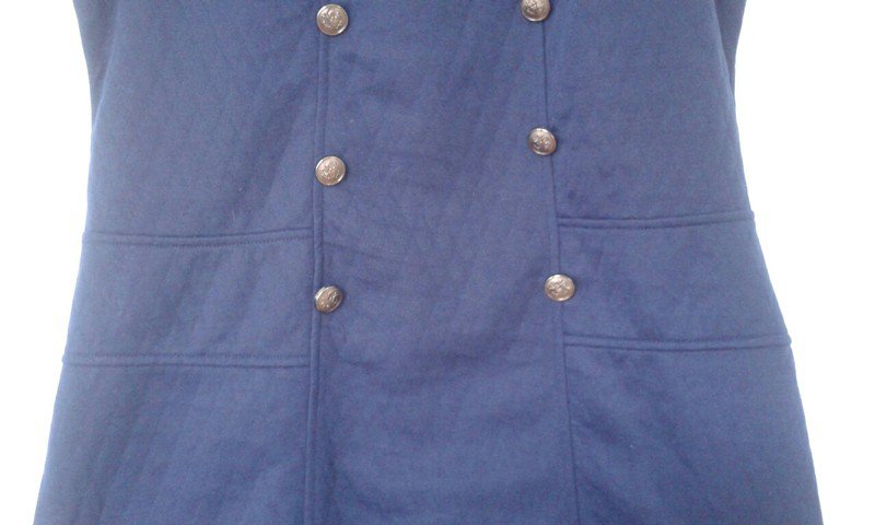 Dunkelblaues Kleid mit Zierknöpfen, 60er Jahre Schnitt