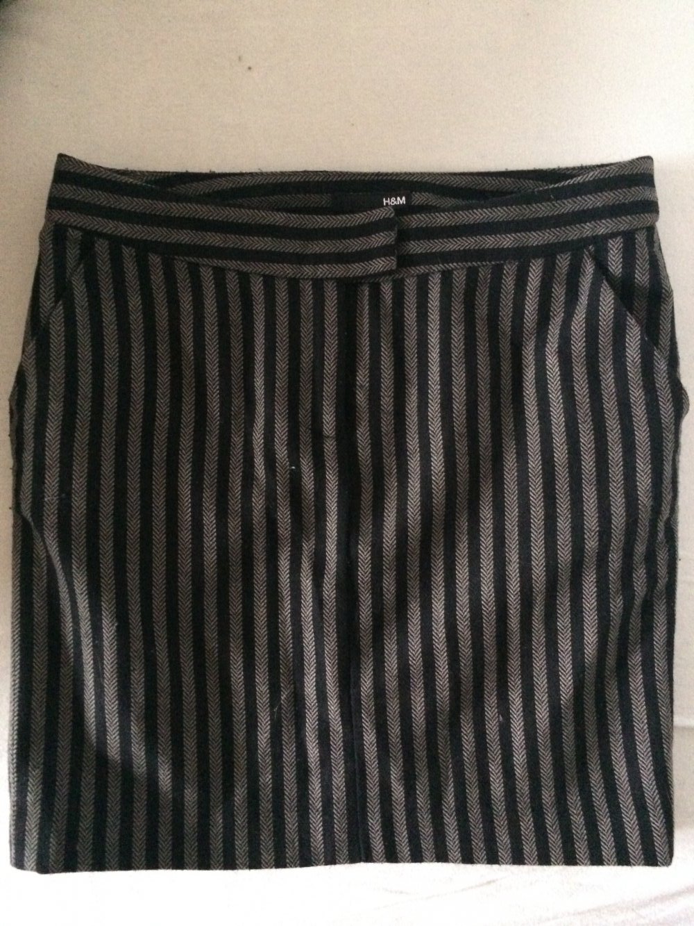 H&m Minirock wollrock 80s Achtziger streifen Nadelstreifen wolle highwaisted Rock highwaistrock bleistiftrock 