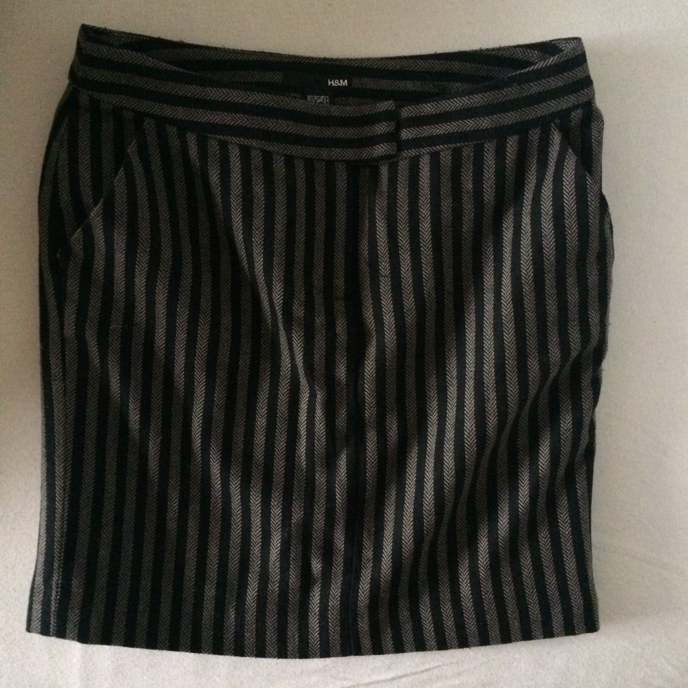 H&m Minirock wollrock 80s Achtziger streifen Nadelstreifen wolle highwaisted Rock highwaistrock bleistiftrock 