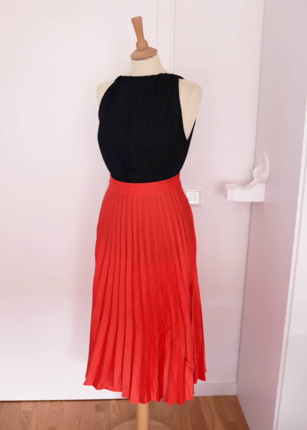 Midi Plisseerock Neu 38 Orange Camaieu