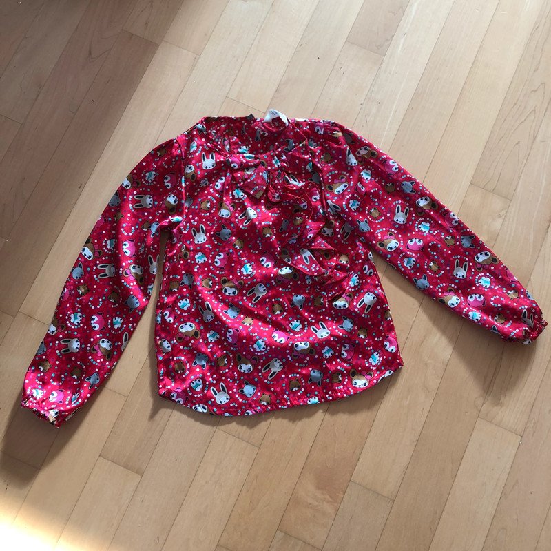 Tolle Bluse Tiere H&M Gr. 122 satin
