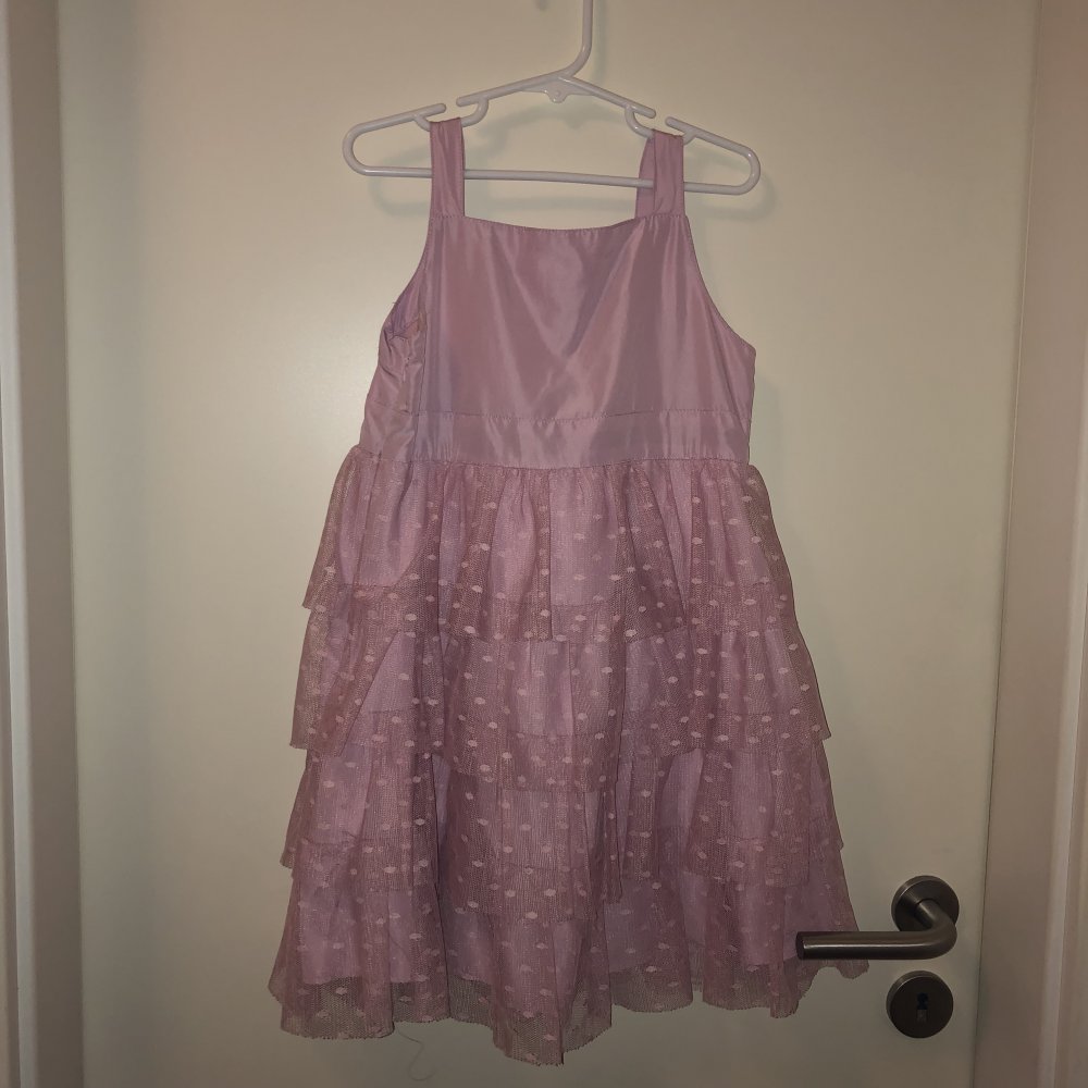 Süßes Kleidchen Gr.122 Pailletten Schleide altrosa