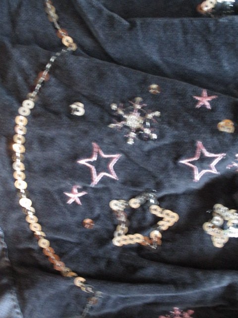 Rock in tollem Blauton Sterne glitzer Gr.110