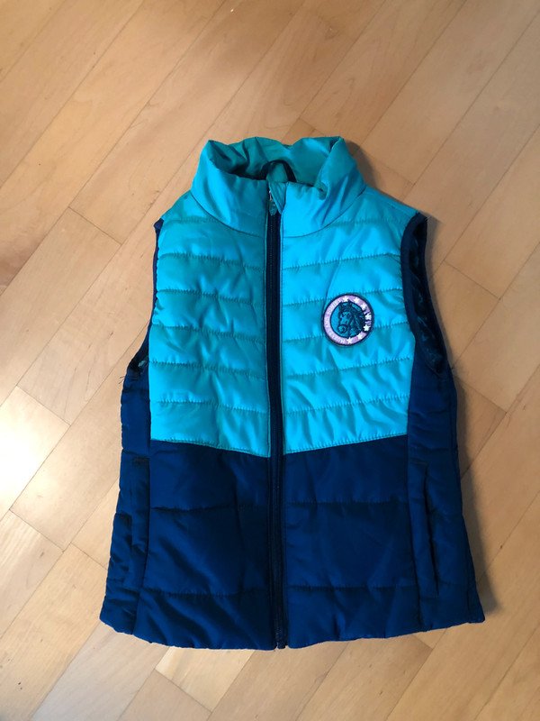 Weste active touch Gr.128 Pferdemuster blau grün