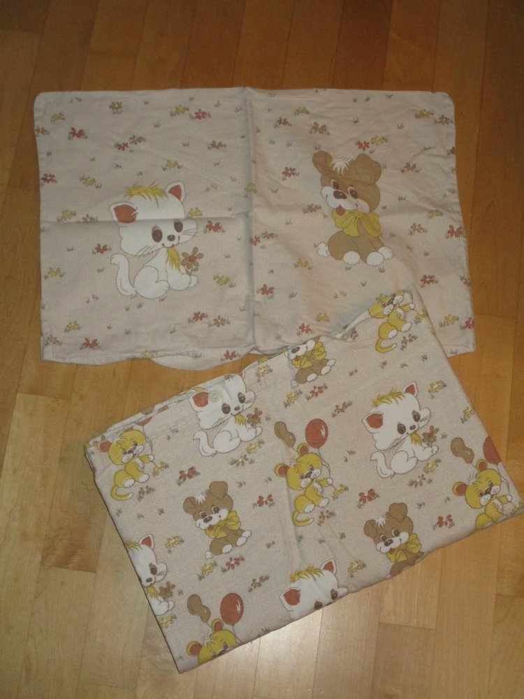 Vintage Bettwäsche kleines Bett Hunde