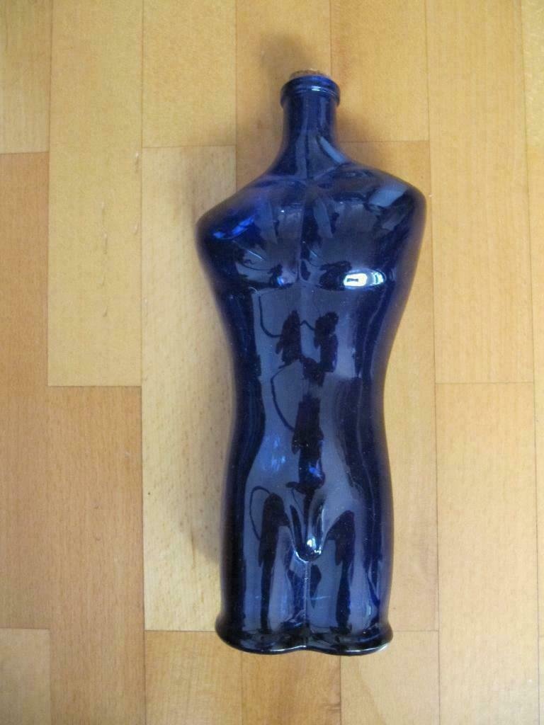 Blaue Glasdeko Flasche Vase