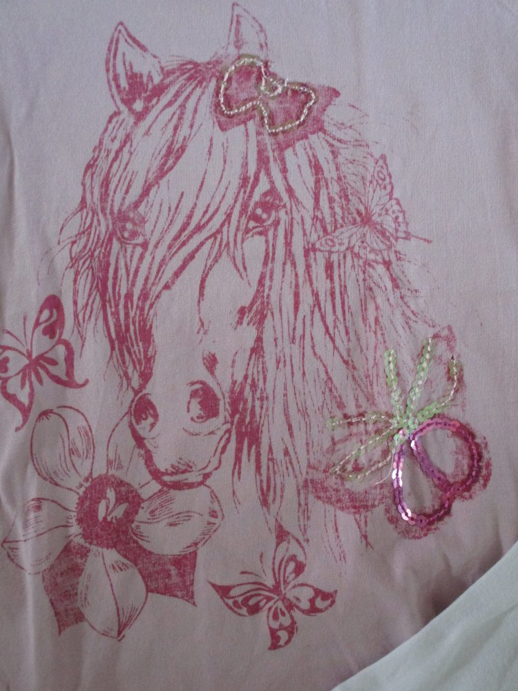 2 er Set T-Shirts Gr.116 und Gr.110 Pferd