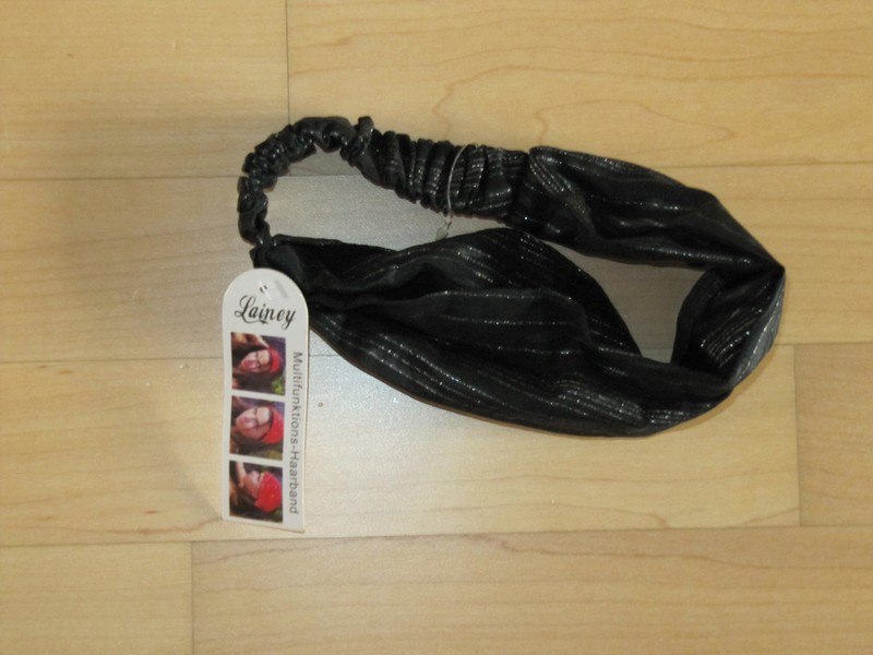 Haarband neu schwarz mit Glitzerstreifen