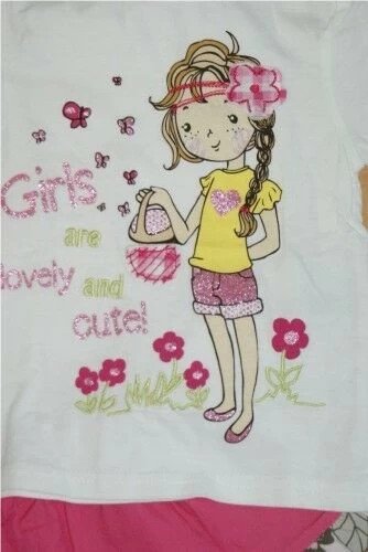 Süßes Set T-Shirt Glitzer und Rock 