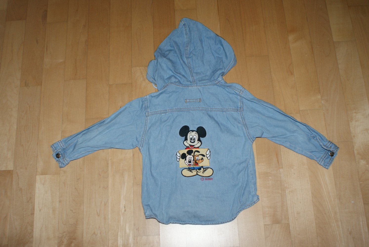 Jeans Bluse Mickey mit Kapuze Gr.98