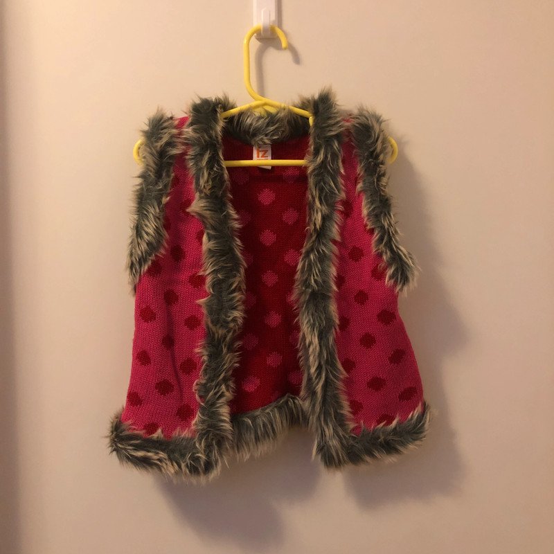 Süße Weste pink mit Fell Gr.122