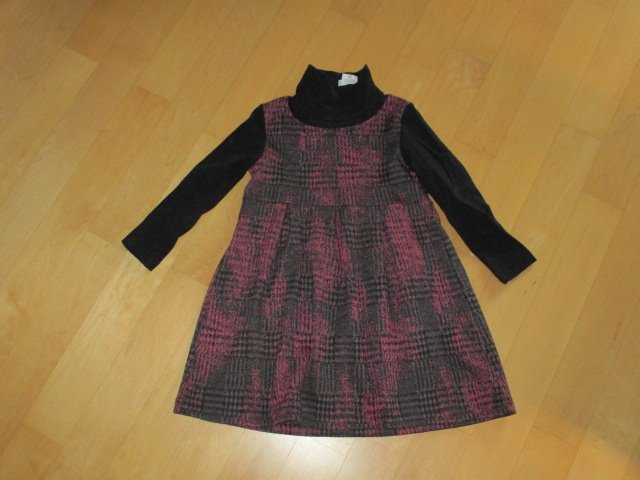 Kleidchen mit Rolli schwarz pink Gr.98