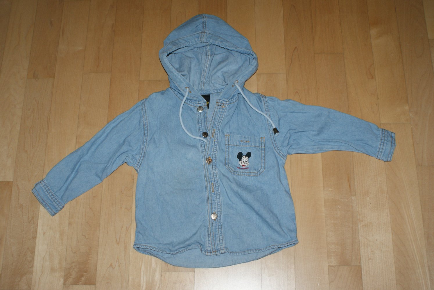 Jeans Bluse Mickey mit Kapuze Gr.98