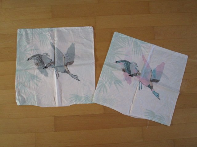2 er Set Kissenbezüge Sofa Vögel vintage