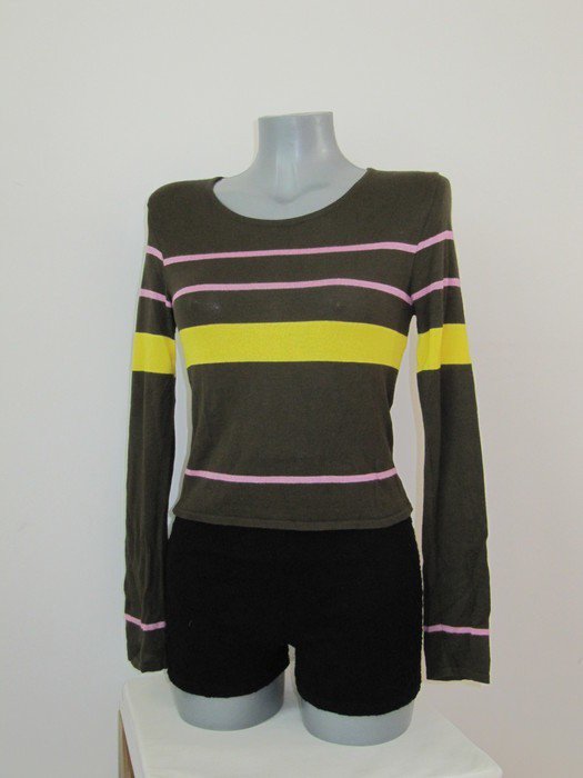 Ausgefallener gestreifter Pulli vintage crop