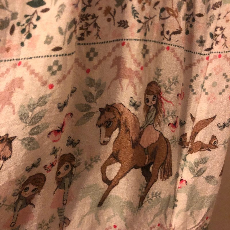 Leichtes Kleidchen Gr.128 Reiterin mit Pferd