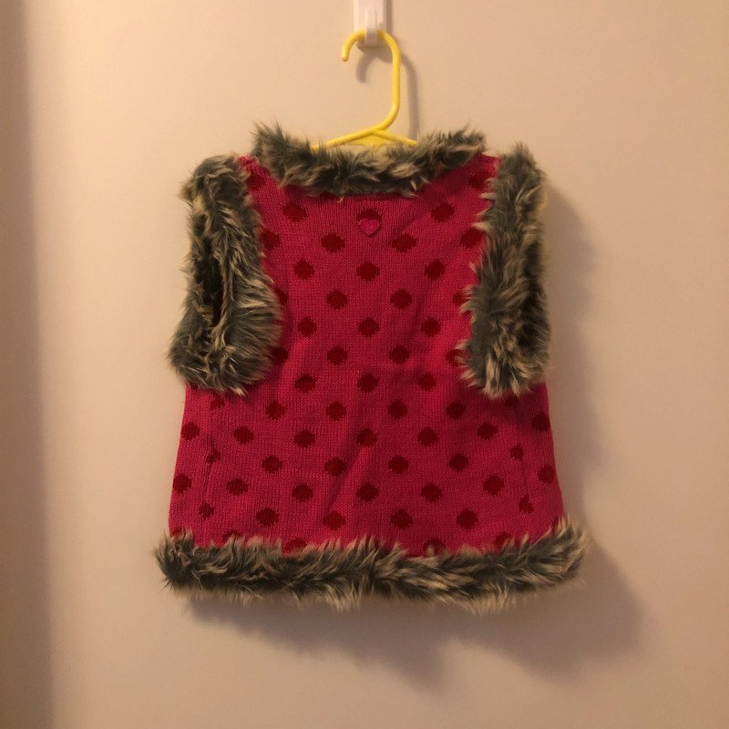 Süße Weste pink mit Fell Gr.122