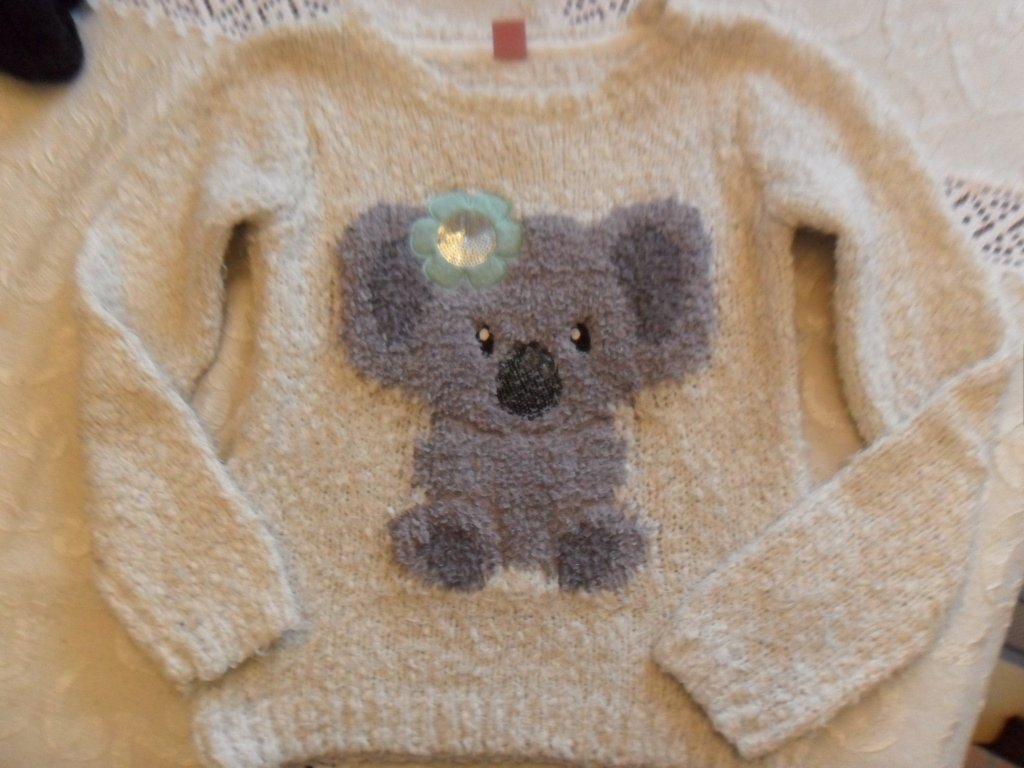 Flauschpullover Pullover dicker Strickpullover Koala 128 Dopodopo Creme 3 D Pailletten ansehen