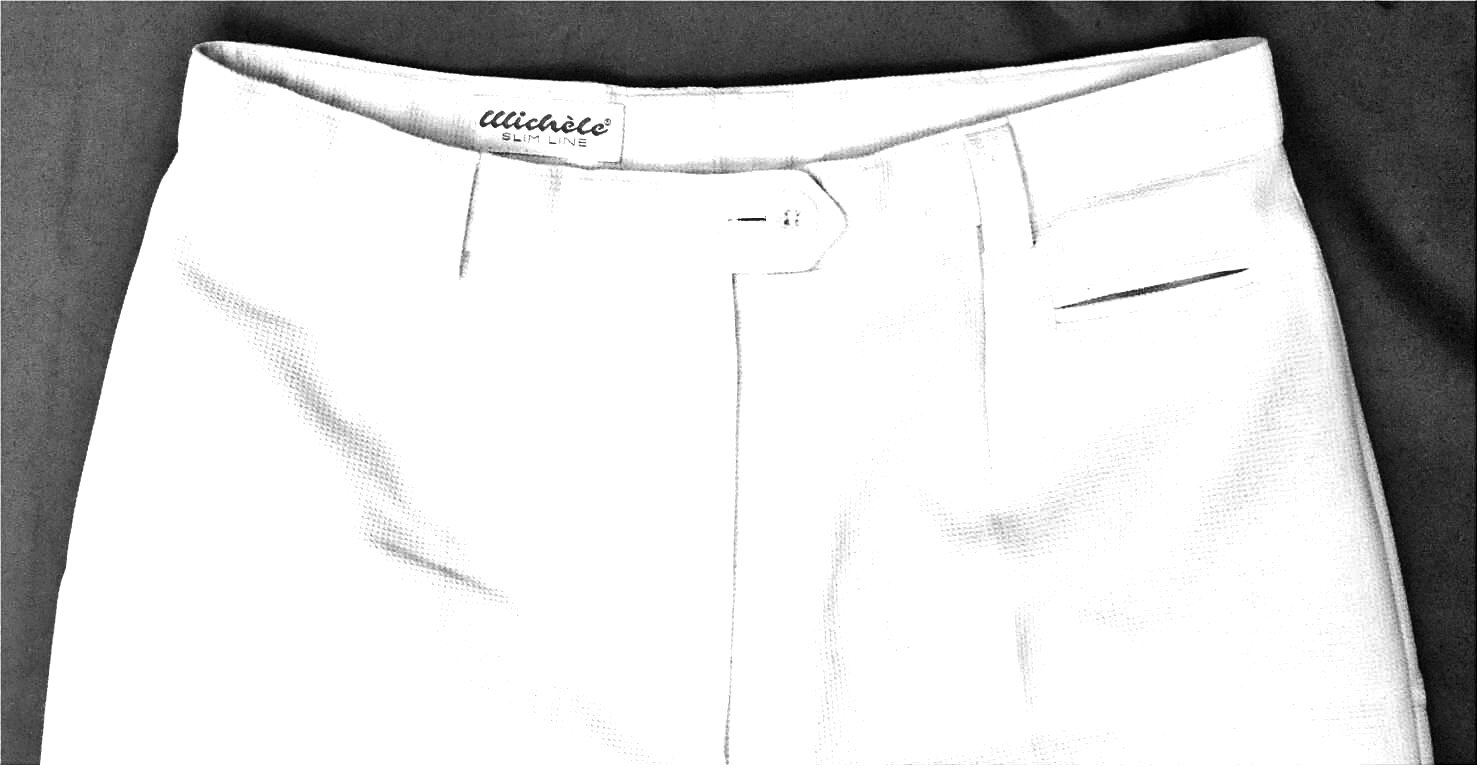 Michele Bundfalten-Hose weiß mit feiner karierten Struktur - Größe 40