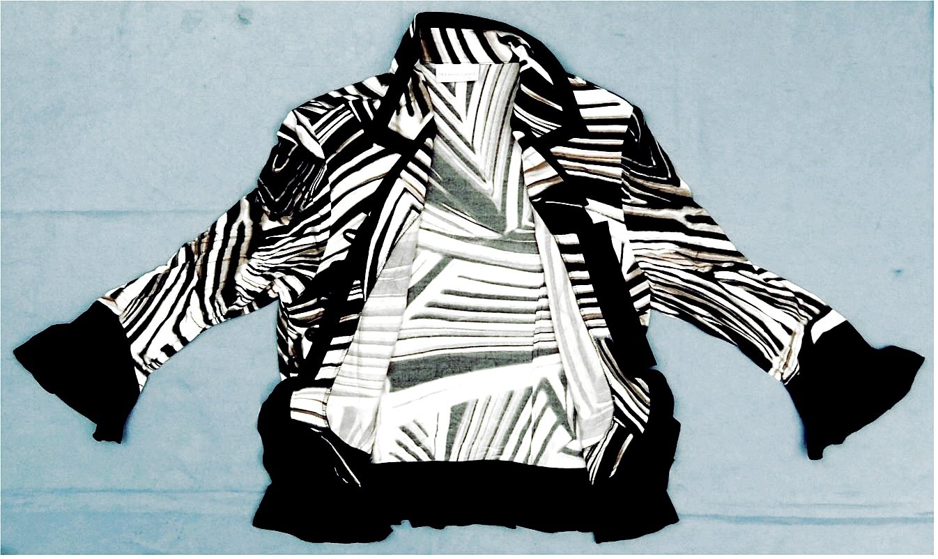 Hermann Lange Jacke - in schwarzweiß-bräunlich  , Größe 42