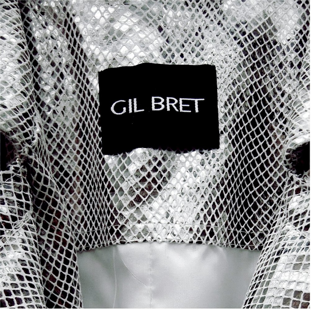 Gil Bret Damen-Jacke mit glitzerndem Netzmuster - Farbe metallic / siber - Größe 44