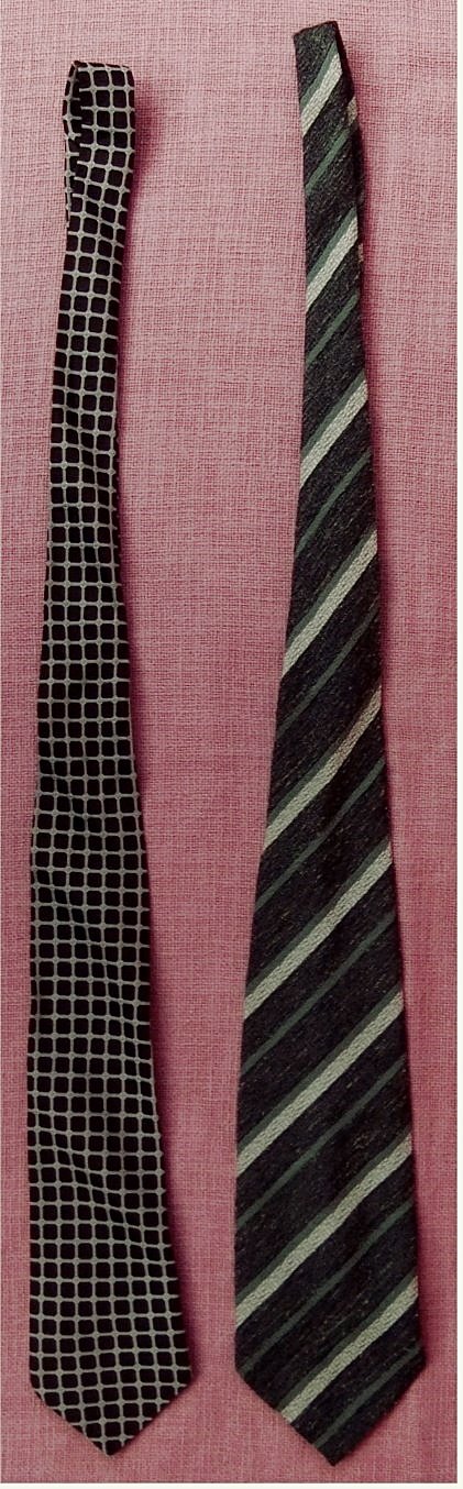 2 Herren-Krawatten ( Exclusive - Trevira ) aus Polyester - gestreift und kariert