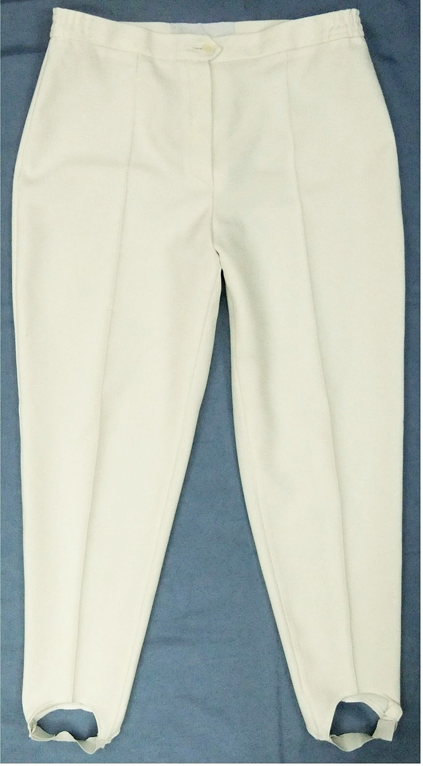 Steghose / Bundfalten-Hose - hellgelblichweiß - etwa Größe 40 