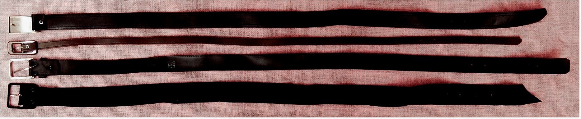 4 Damen-Gürtel - davon 2 x 90 cm und 2 x 85 cm Länge , 2 x Leder / 2 x Syntetik