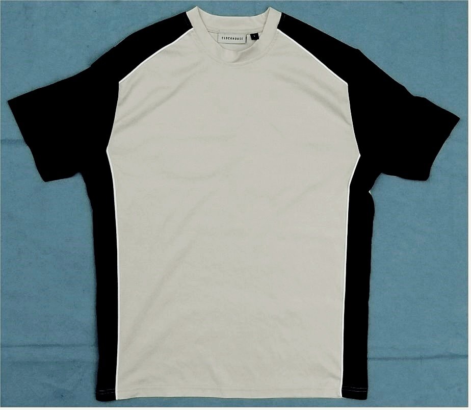 C&A Clockhouse Herren T-Shirt in schwarz / hellsandfarbig - Größe S - Rundhalsausschnitt