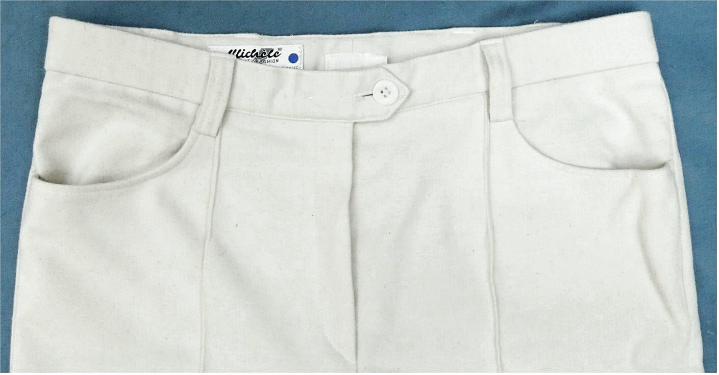 Michele Bundfalten-Hose cremeweiß - Größe 40 - Mit flauschigem Schurwollstoff