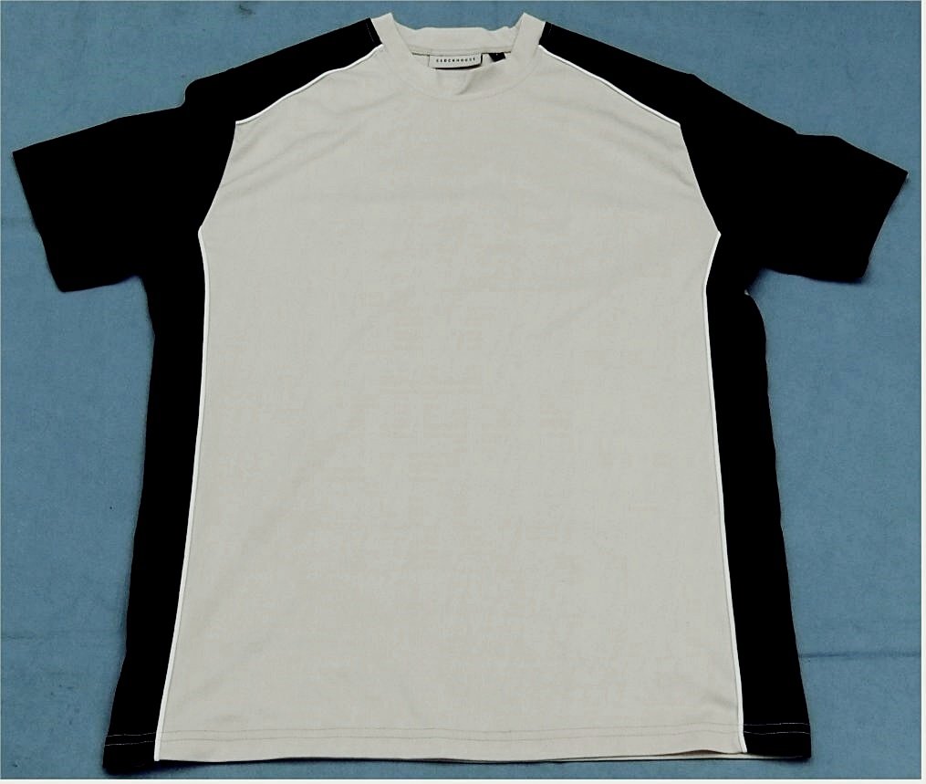 C&A Clockhouse Herren T-Shirt in schwarz / hellsandfarbig - Größe S - Rundhalsausschnitt